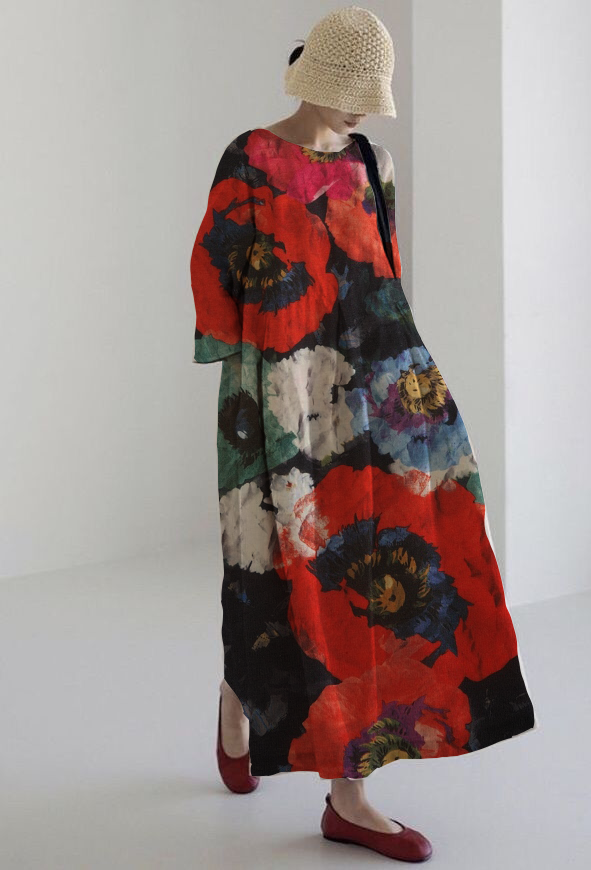Rose - Effortless Print Dress
