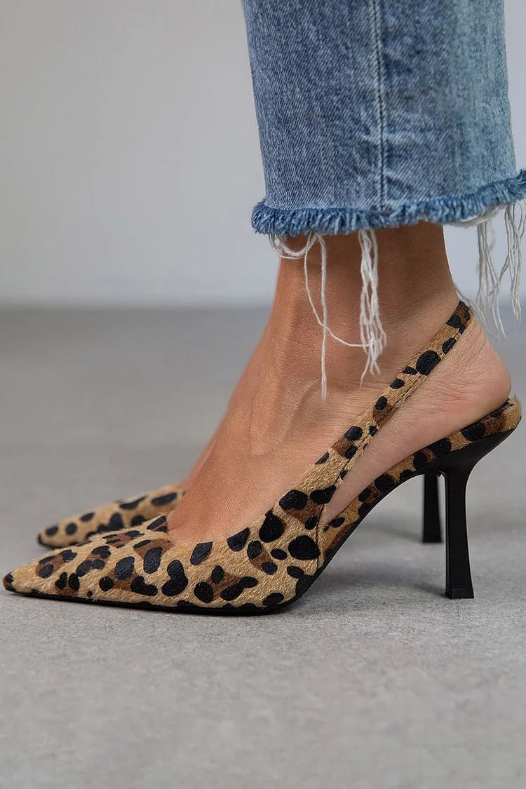 Ambra | Leopard Print Pumps with Ankle Strap