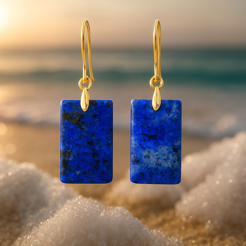 Almirea | Rectangular Earrings in Ocean Blue