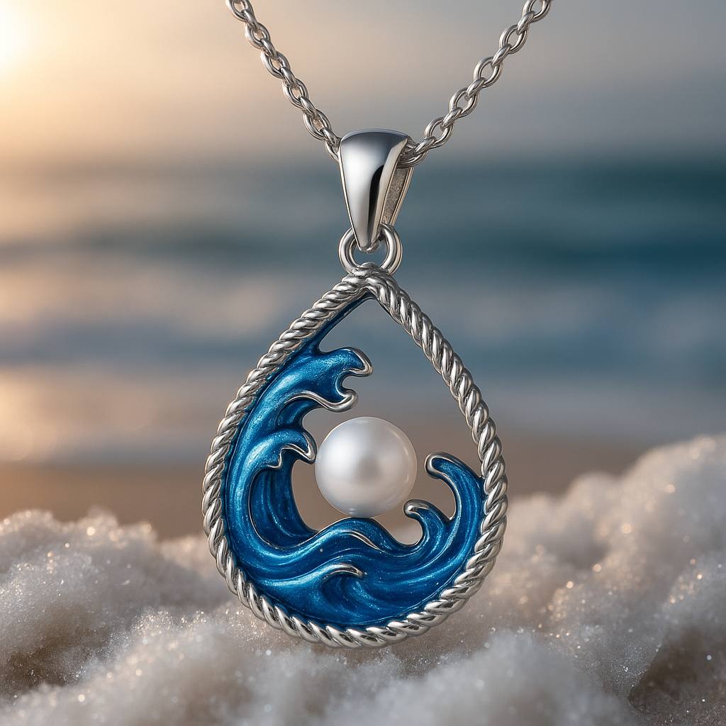 Adara | Pearl & Wave Necklace