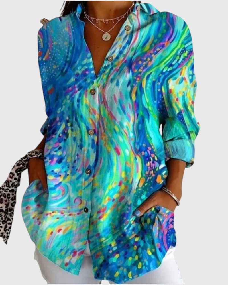 Fiona - Blouse with Colorful Design