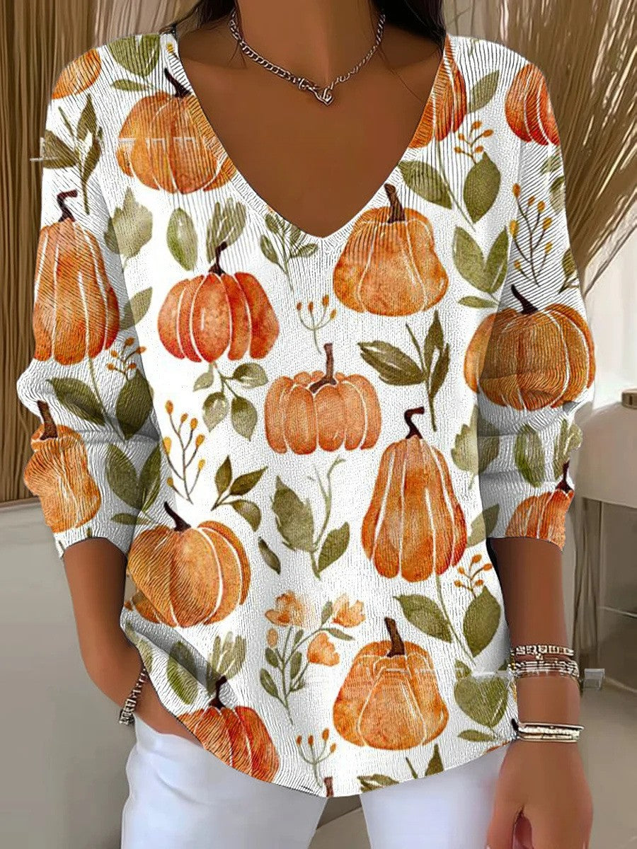 Mercedes – V-Neck Sweater with Knit Pattern