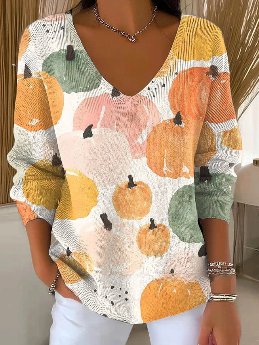 Margaret – V-Neck Knit Sweater