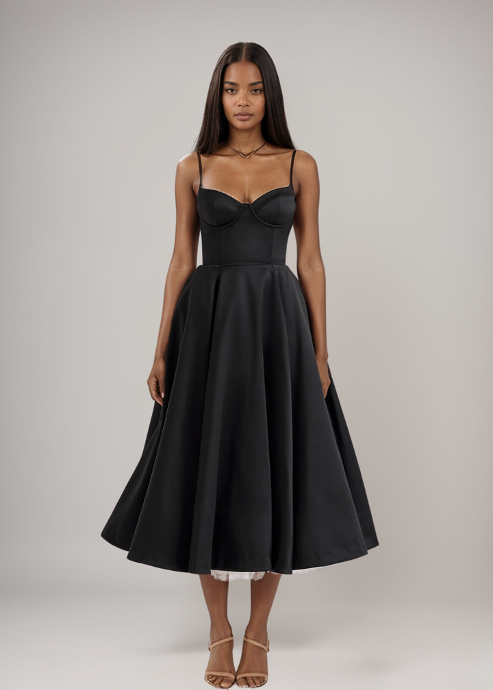 Jessica - Midi Dress with Satin Bustier