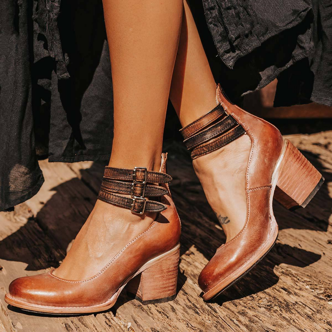 Ginevra | Multiple-strap High Heels with Thick Heel