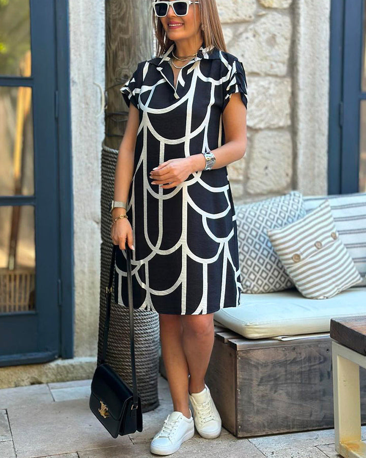 Anne - Polo Dress with Graphic Print