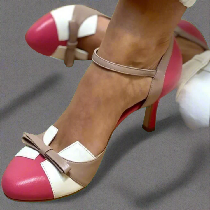 Bellarosa | Colorful Sandals with Bow and Strap, Round Toe