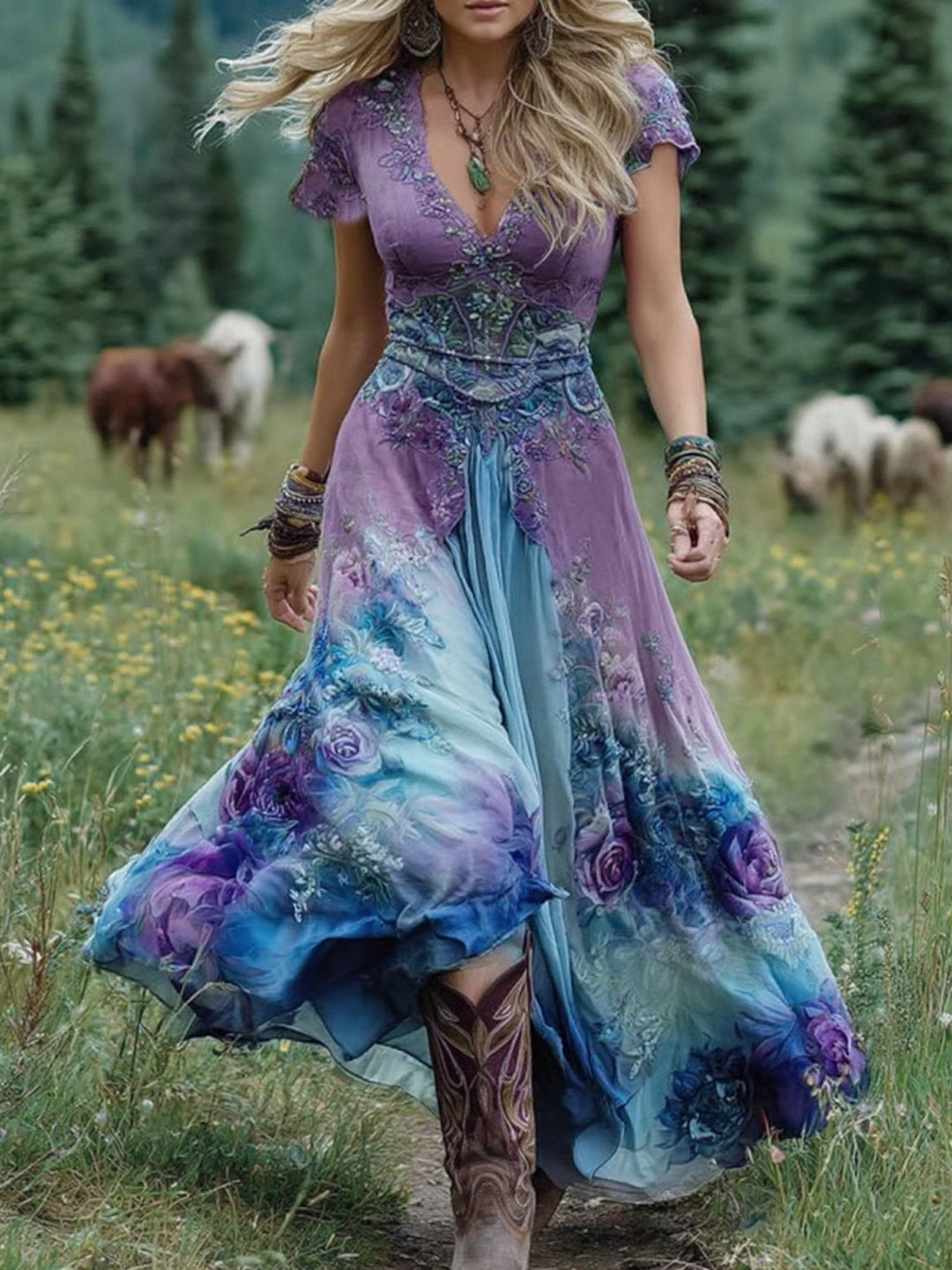 Kelsey – Stylish Gradient Maxi Dress