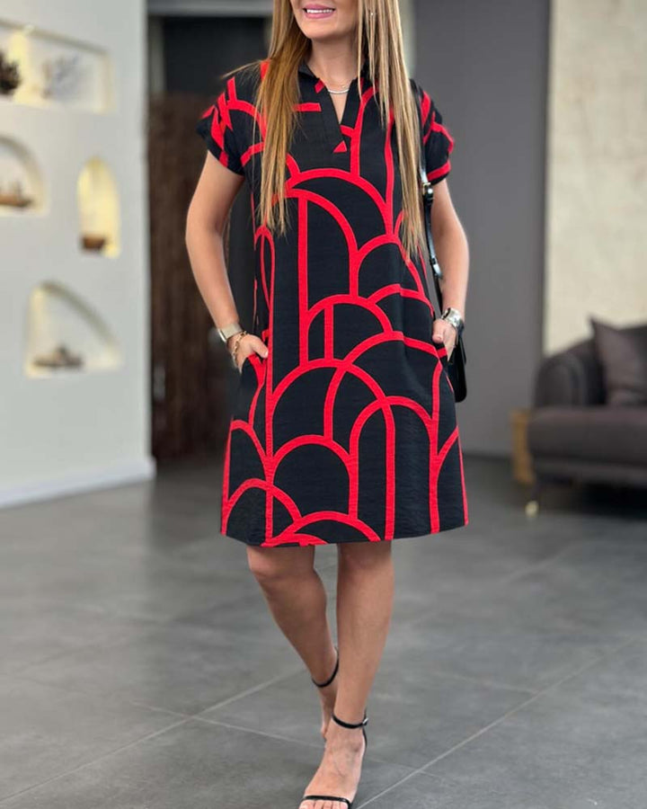 Anne - Polo Dress with Graphic Print