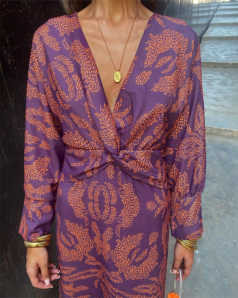 Cathy - Midi Dress with Baroque Print