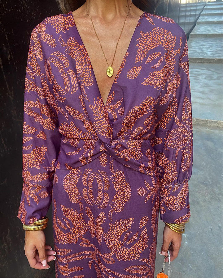 Cathy - Midi Dress with Baroque Print