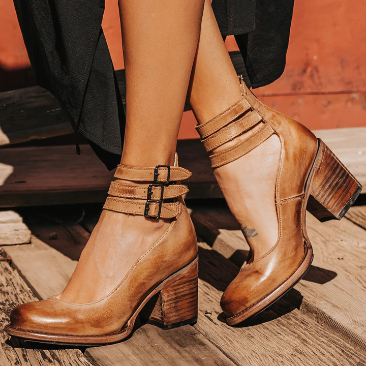 Ginevra | Multiple-strap High Heels with Thick Heel