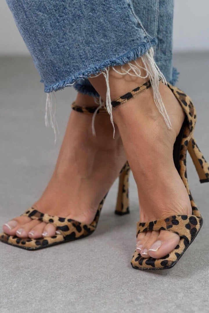 Giulia | High Heel Sandals with Animal Print