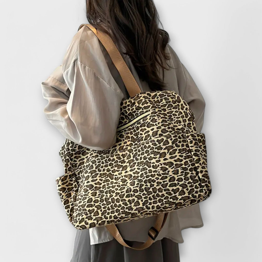 Joy - Leopard Patterned Canvas Crossbody Bag