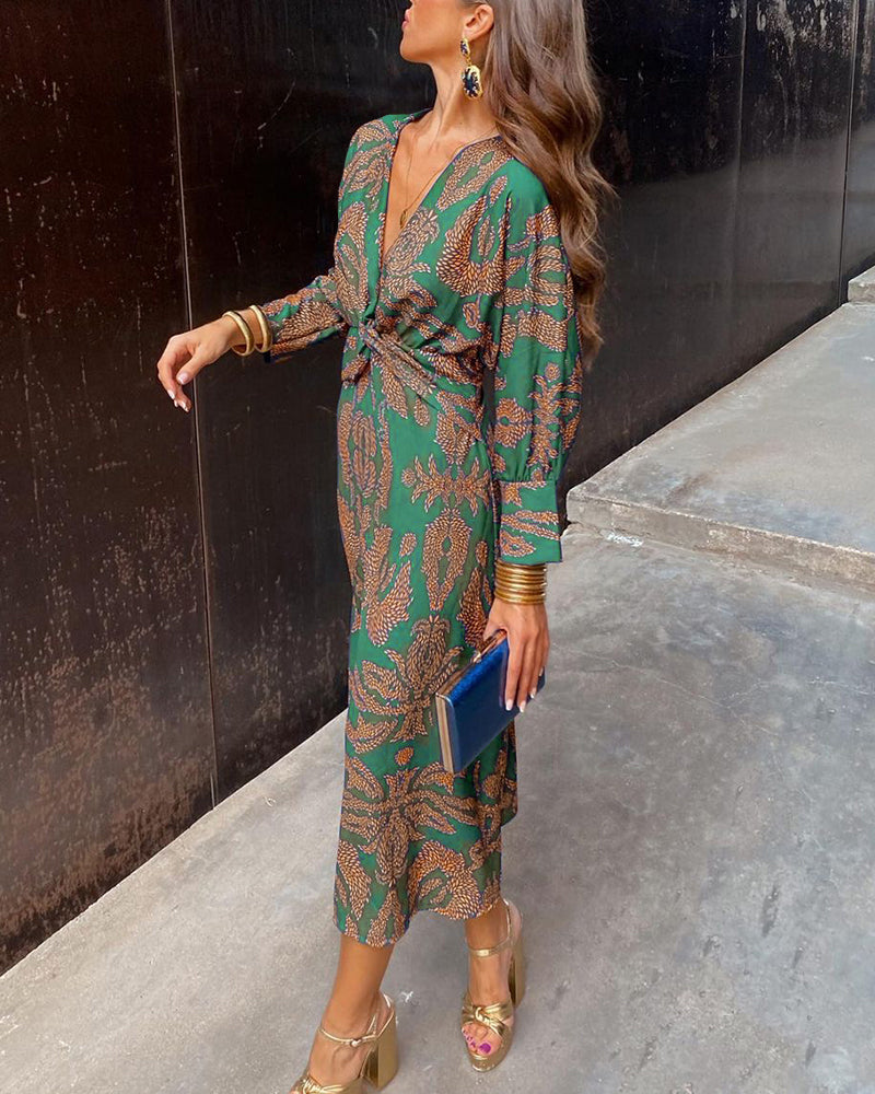 Cathy - Midi Dress with Baroque Print