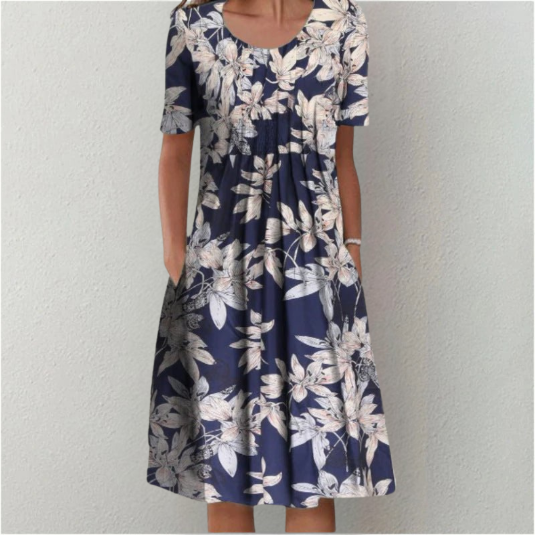 Sofie – Timeless Floral Print Dress with Pockets