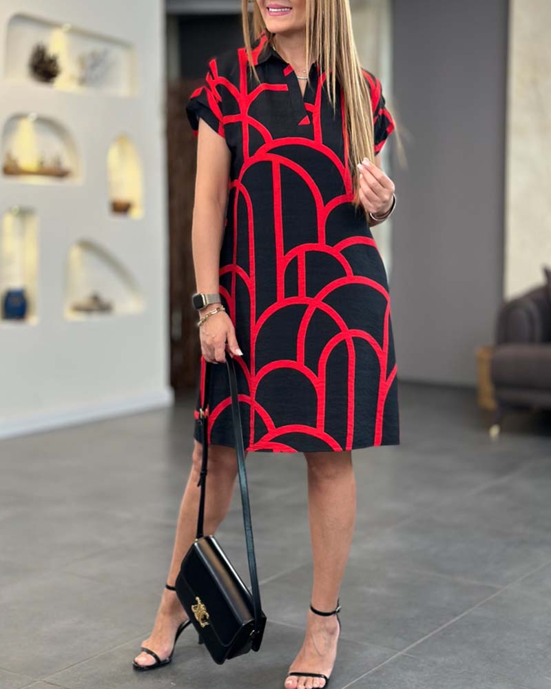 Anne - Polo Dress with Graphic Print