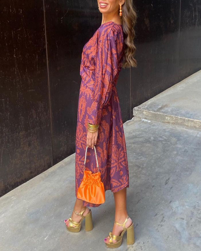 Cathy - Midi Dress with Baroque Print