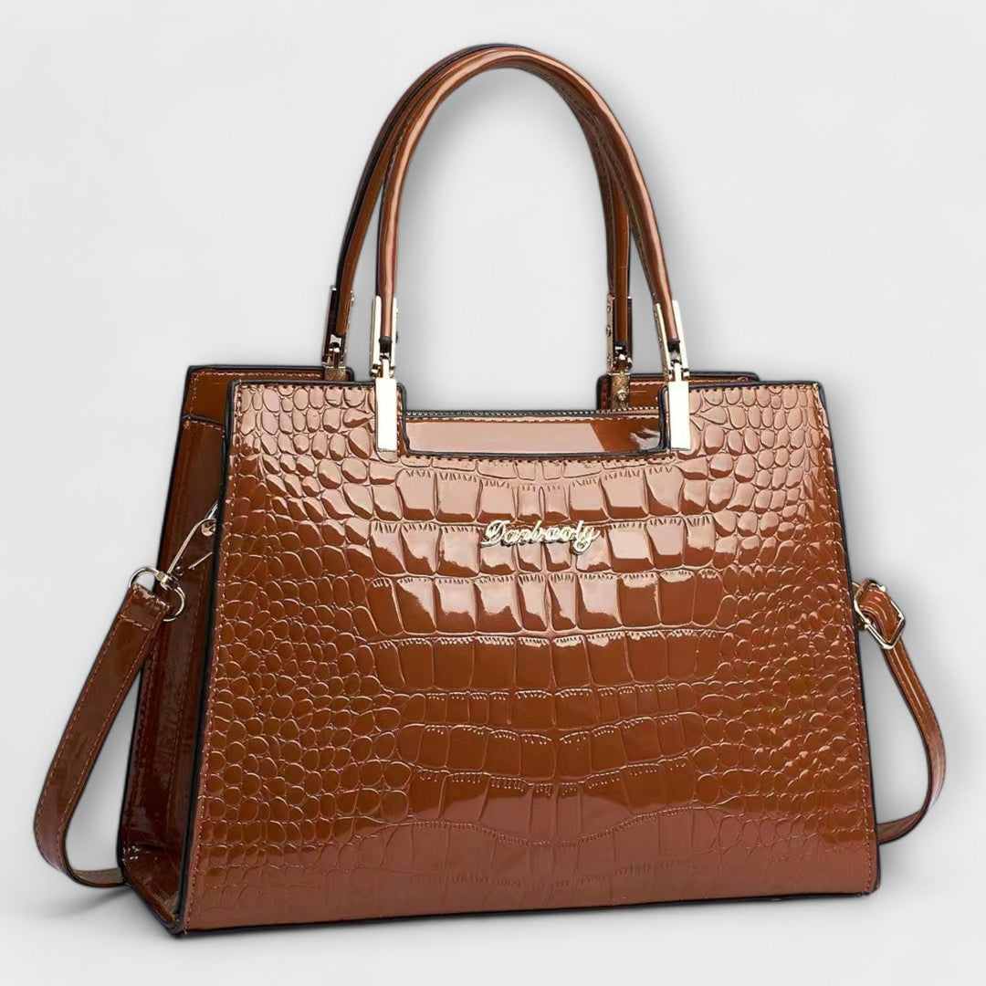 Vera - Glossy Crocodile Patterned Handbag