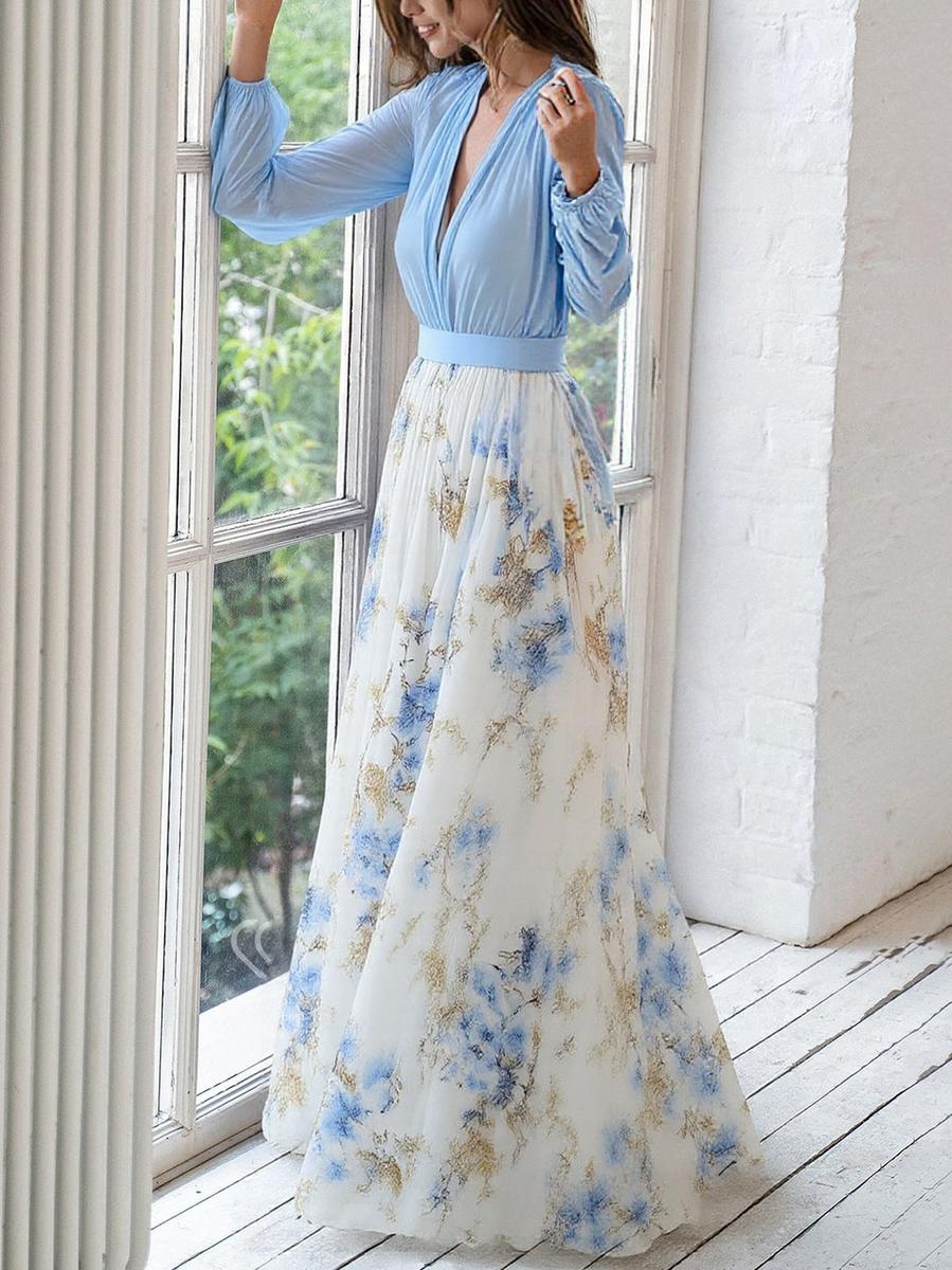 Harper - Long dress with dazzling floral print