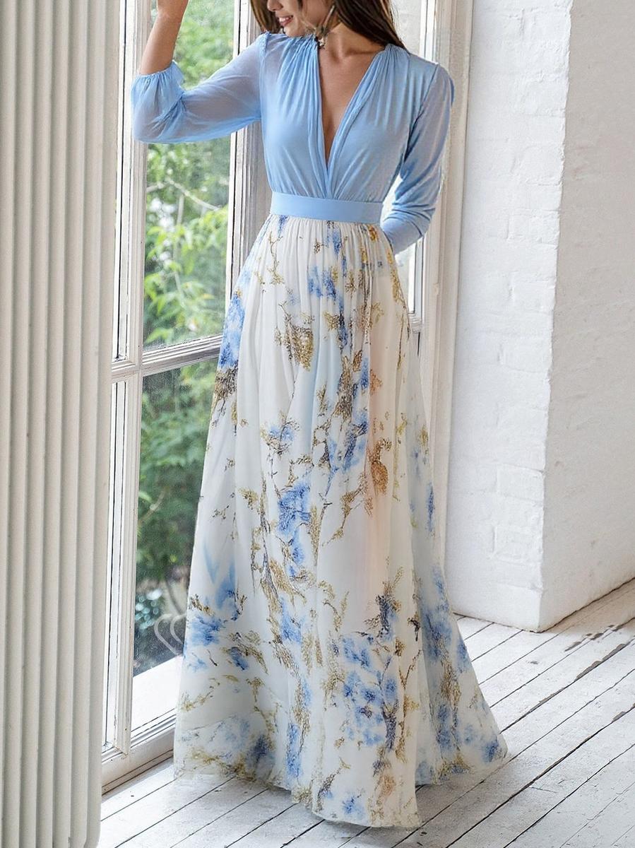 Harper - Long dress with dazzling floral print