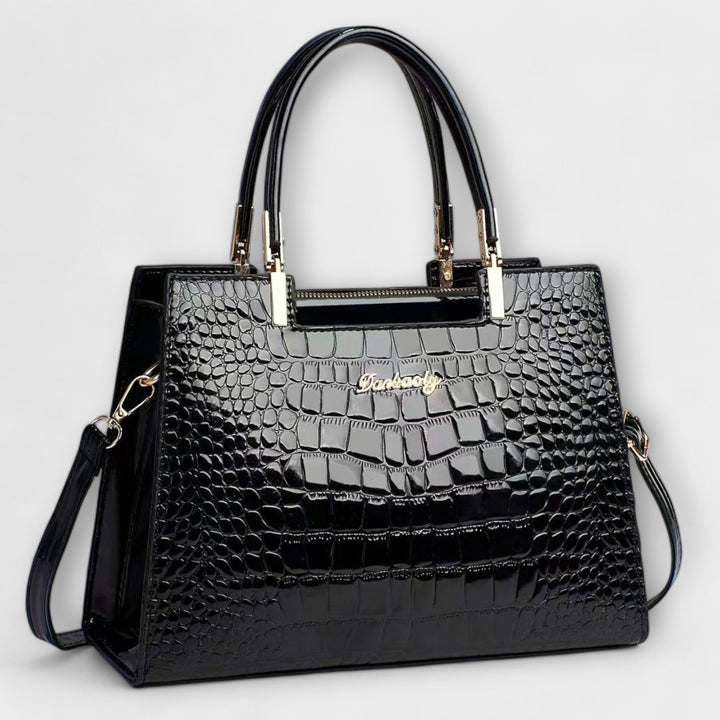 Vera - Glossy Crocodile Patterned Handbag