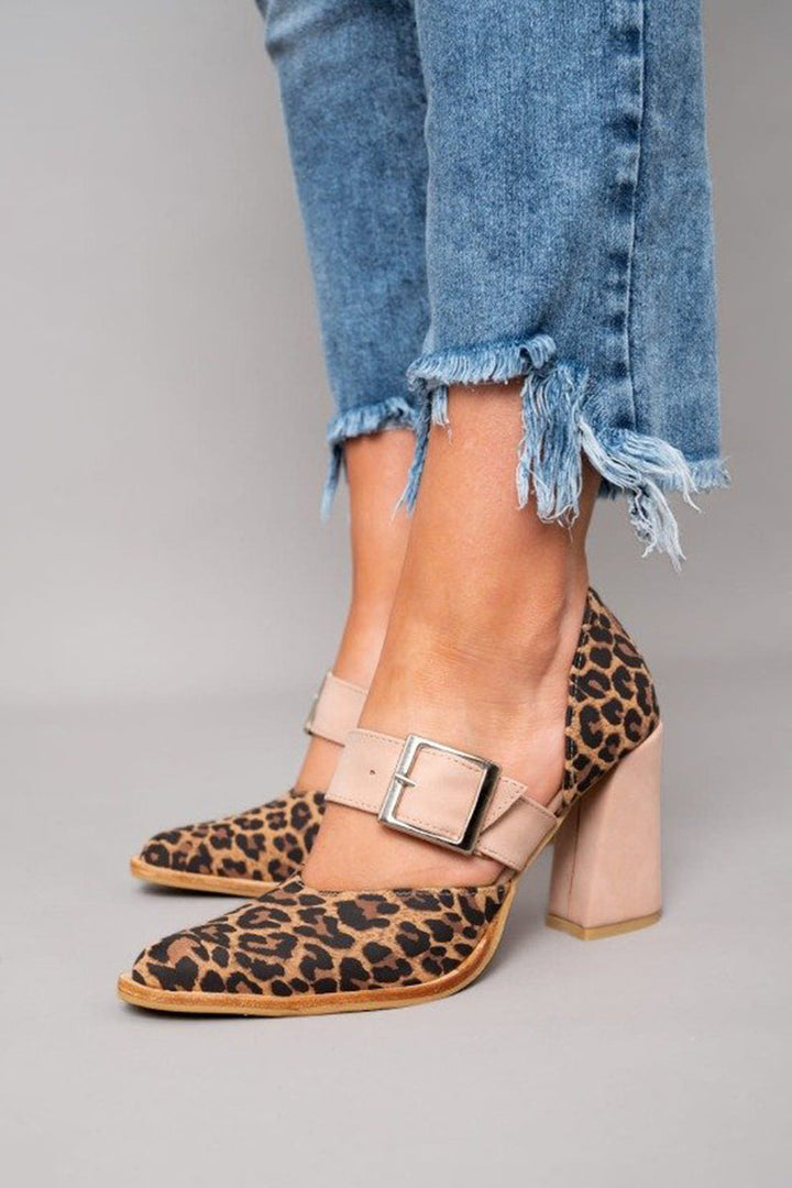 Selveta | Leopard suede wedge sandals