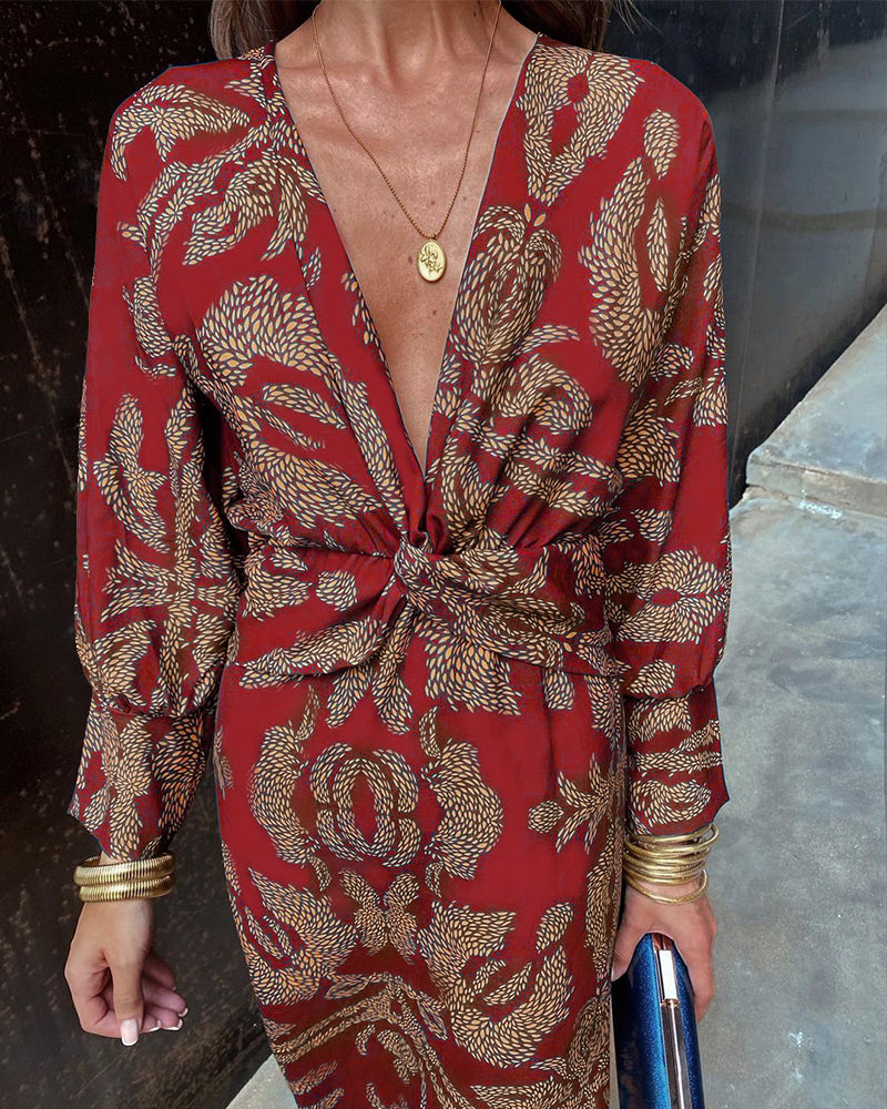 Cathy - Midi Dress with Baroque Print