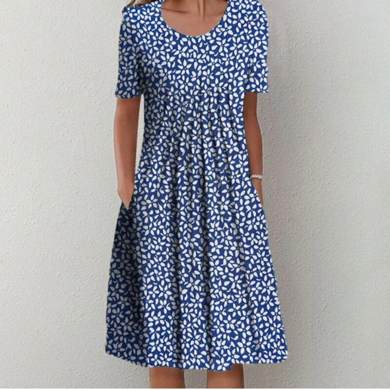 Sofie – Timeless Floral Print Dress with Pockets