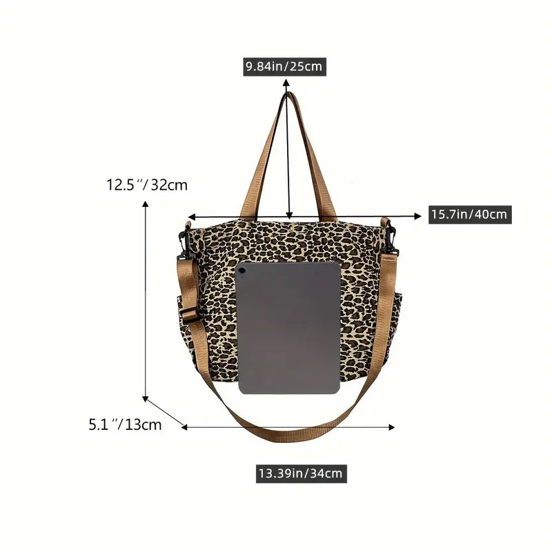 Joy - Leopard Patterned Canvas Crossbody Bag