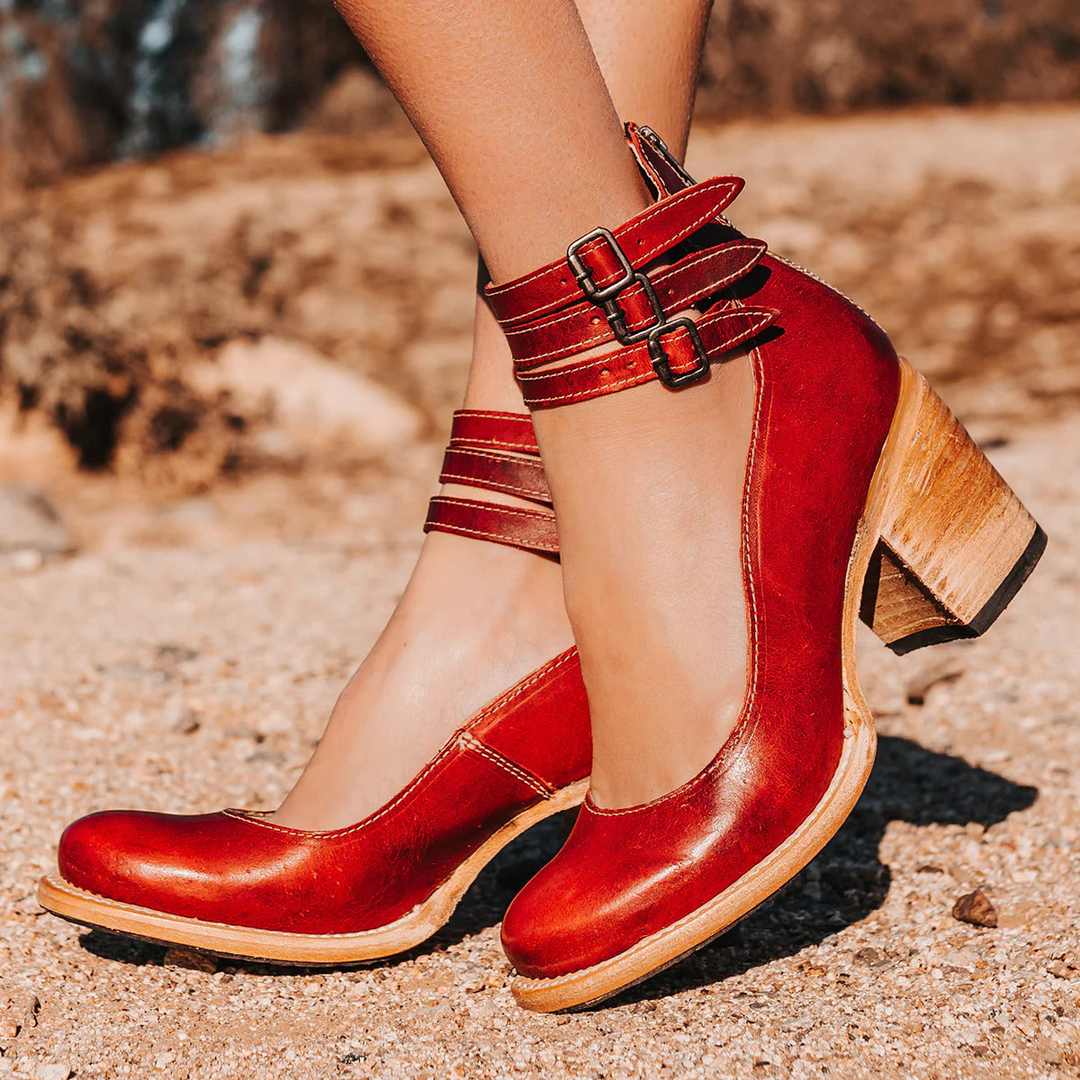 Ginevra | Multiple-strap High Heels with Thick Heel