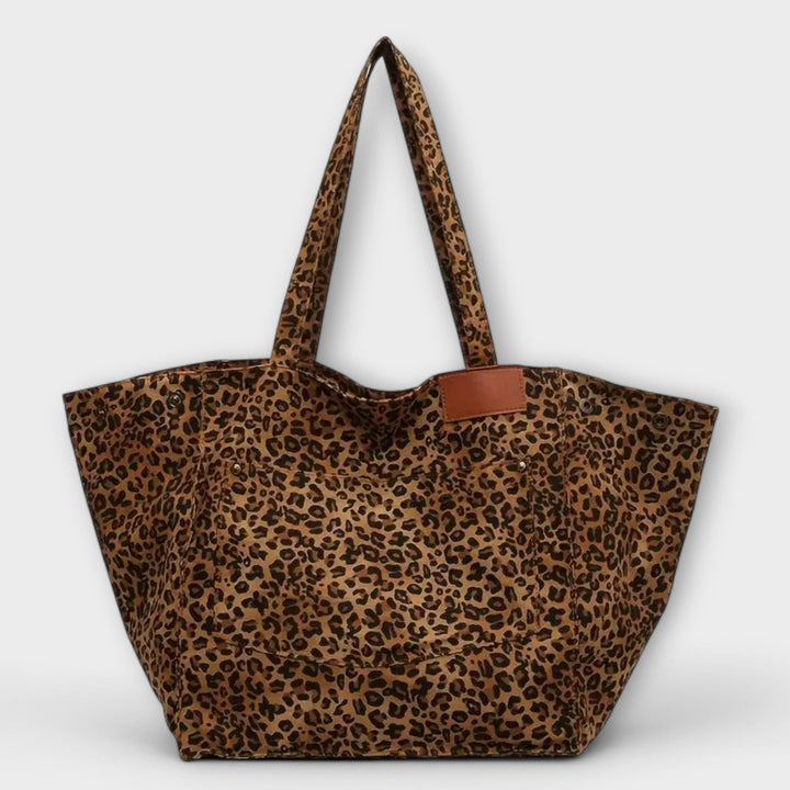 Emma - Elegant Leopard Print Canvas Shoulder Bag