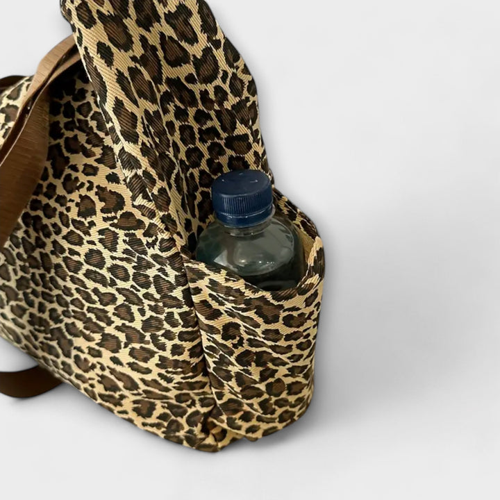 Joy - Leopard Patterned Canvas Crossbody Bag