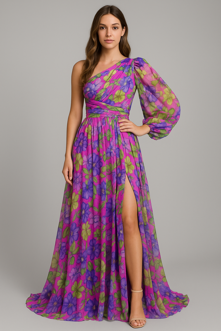 Amalia - One-Shoulder Floral Maxi Dress