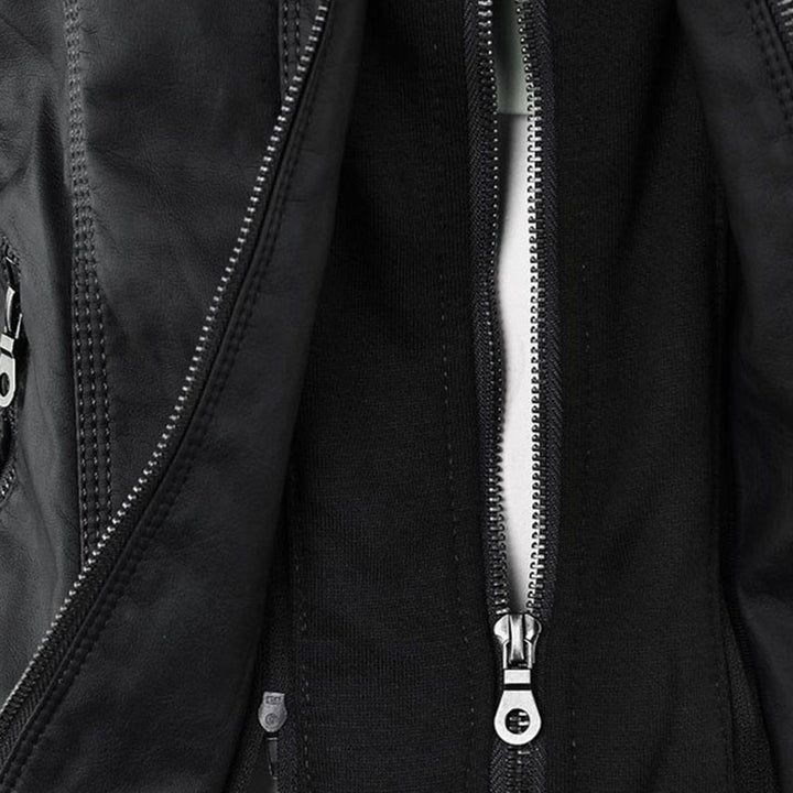 Selina - Chic Waterproof Hooded Leather Jacket for Women