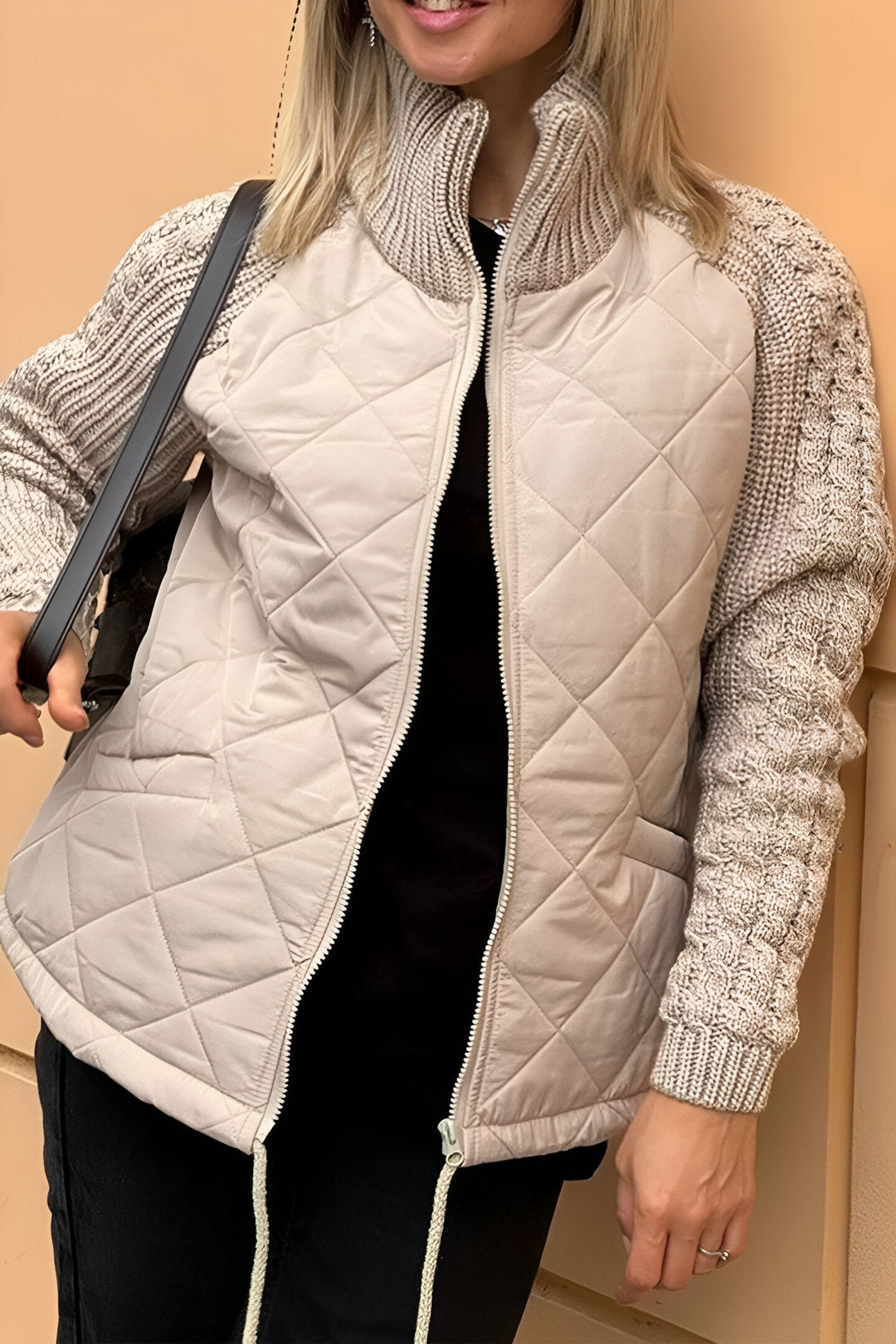 Kierra – Trendy Patchwork Zip-Up Jacket