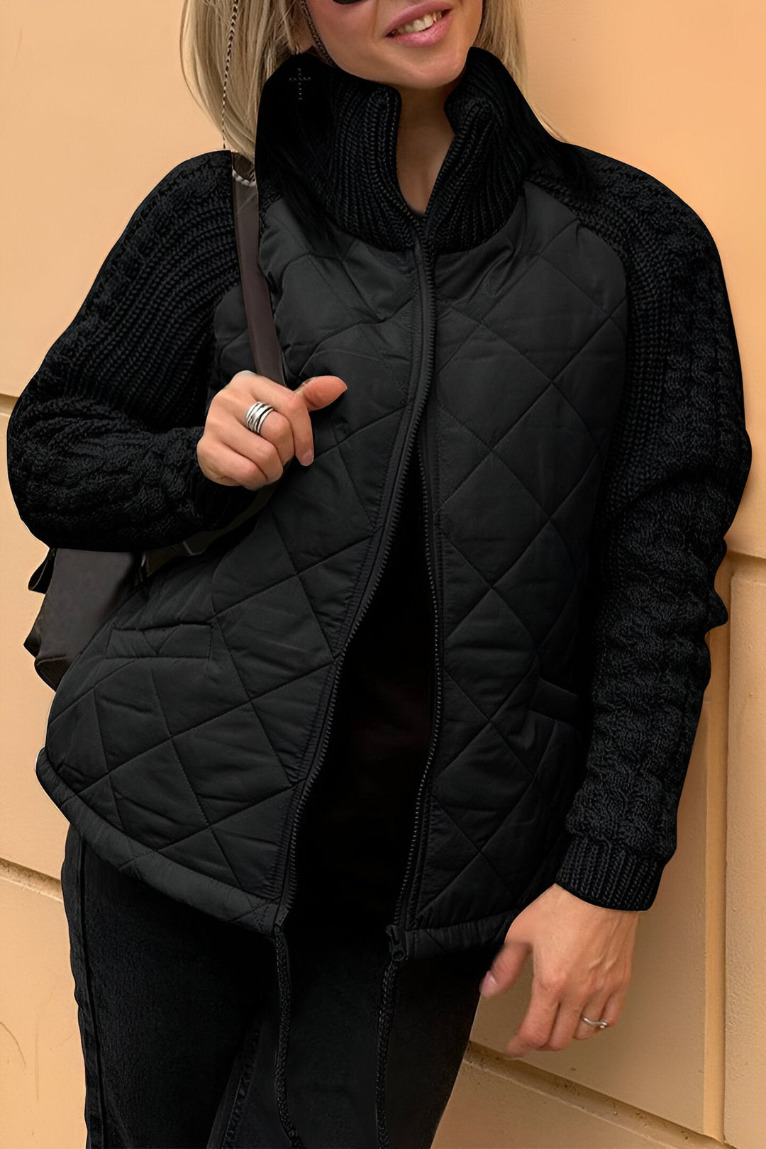 Kierra – Trendy Patchwork Zip-Up Jacket