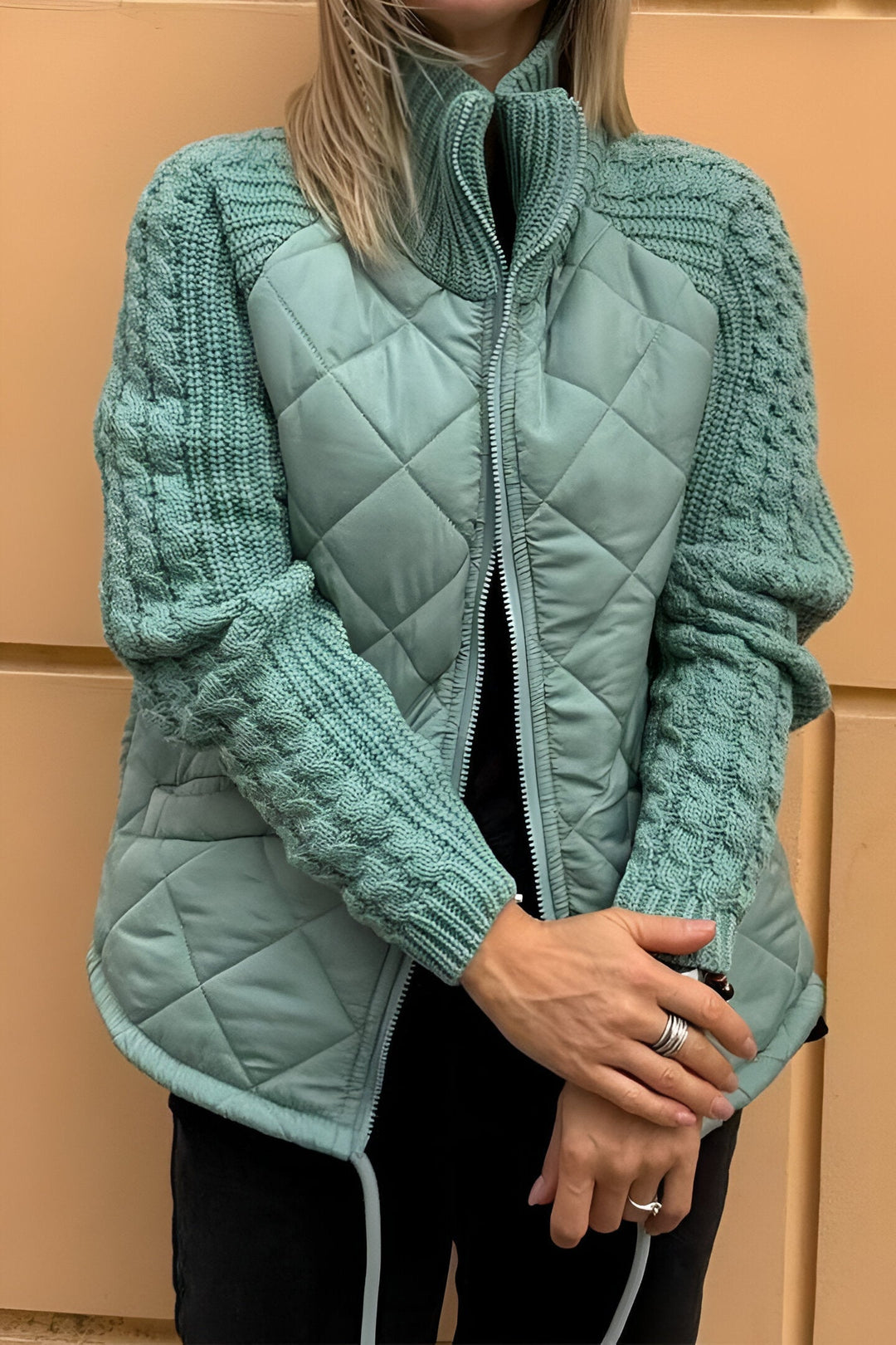 Kierra – Trendy Patchwork Zip-Up Jacket