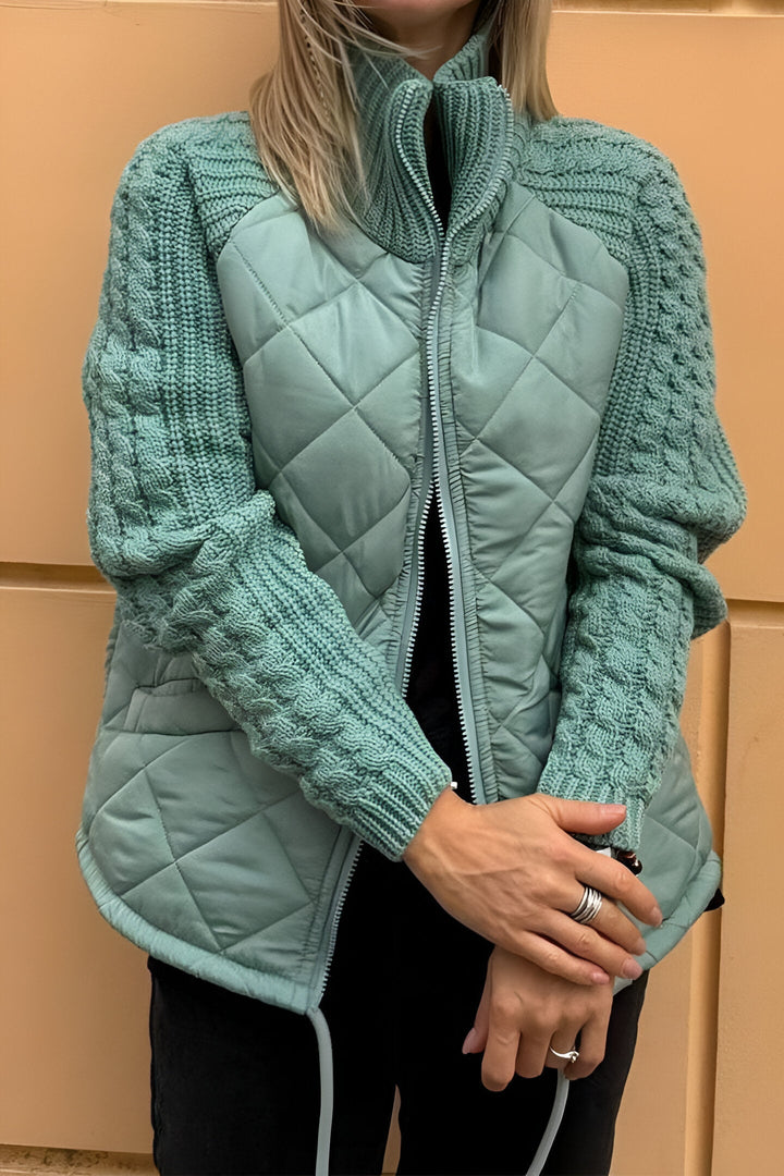 Kierra – Trendy Patchwork Zip-Up Jacket