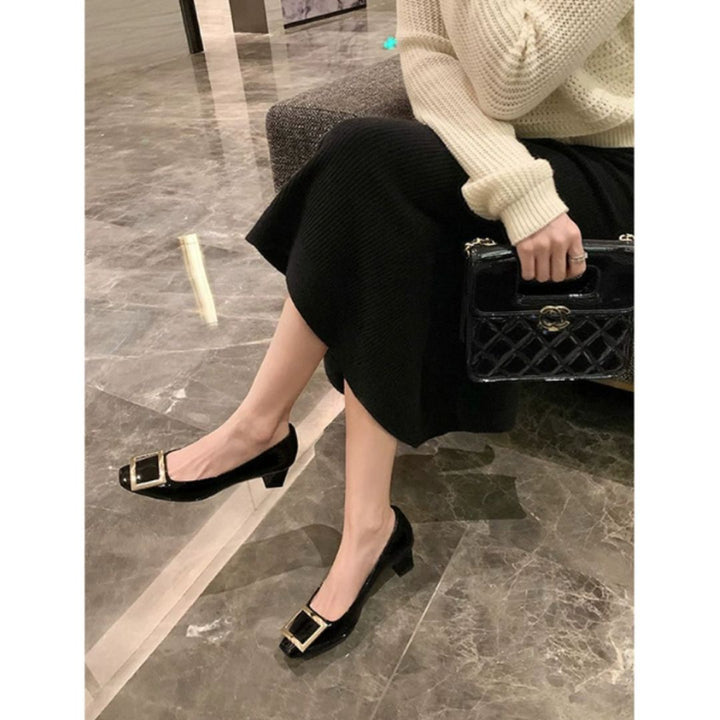 Narella | Elegant mid-heeled sandals with square toe