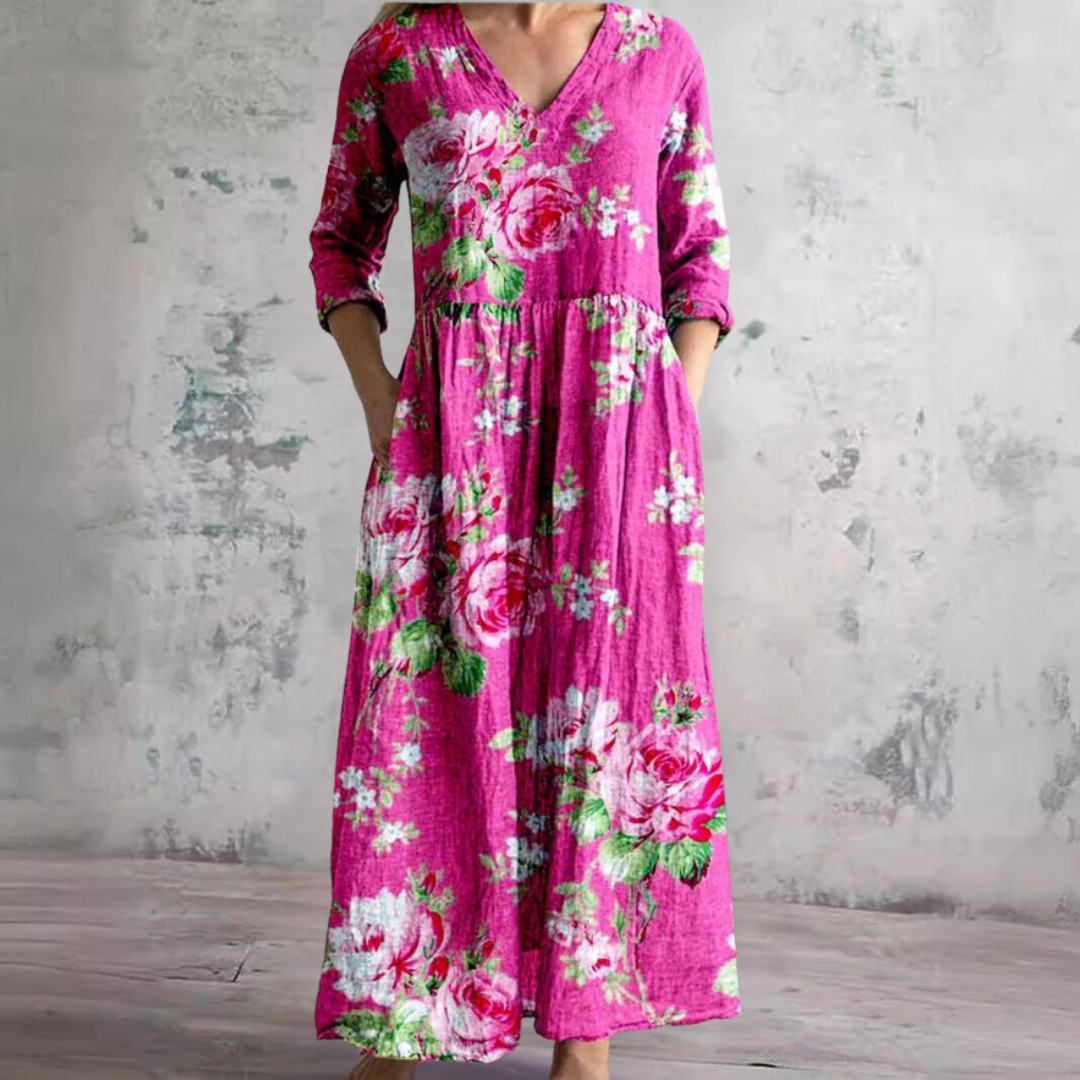 Kayla – Floral V-Neck Summer Dress