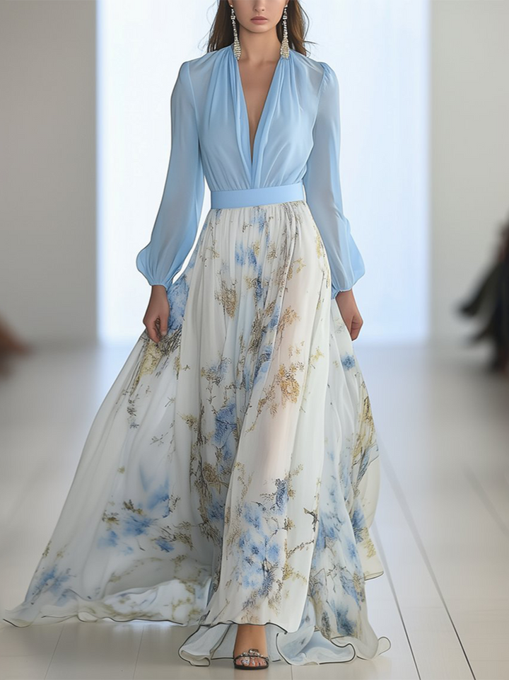 Harper - Long dress with dazzling floral print
