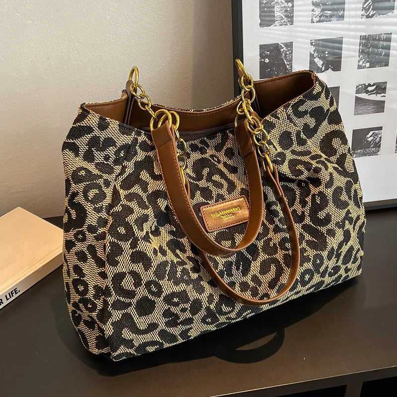 Destiny - Leopard Patterned Canvas Tote