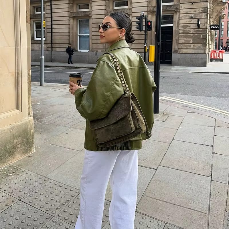 Harper - Oversized Leather Jacket
