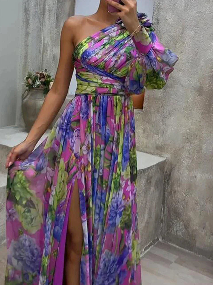 Amalia - One-Shoulder Floral Maxi Dress