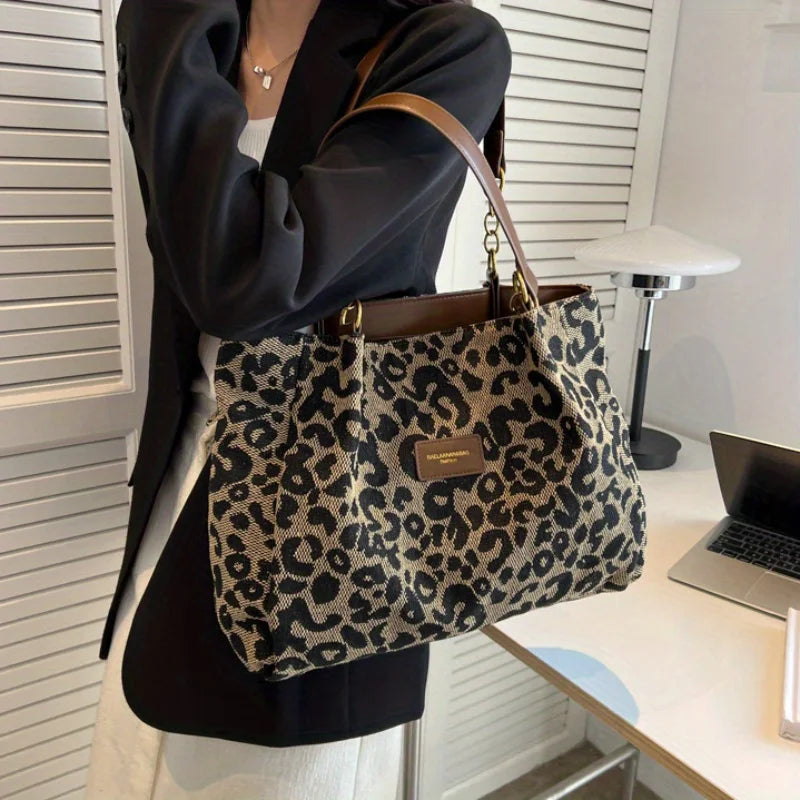 Destiny - Leopard Patterned Canvas Tote