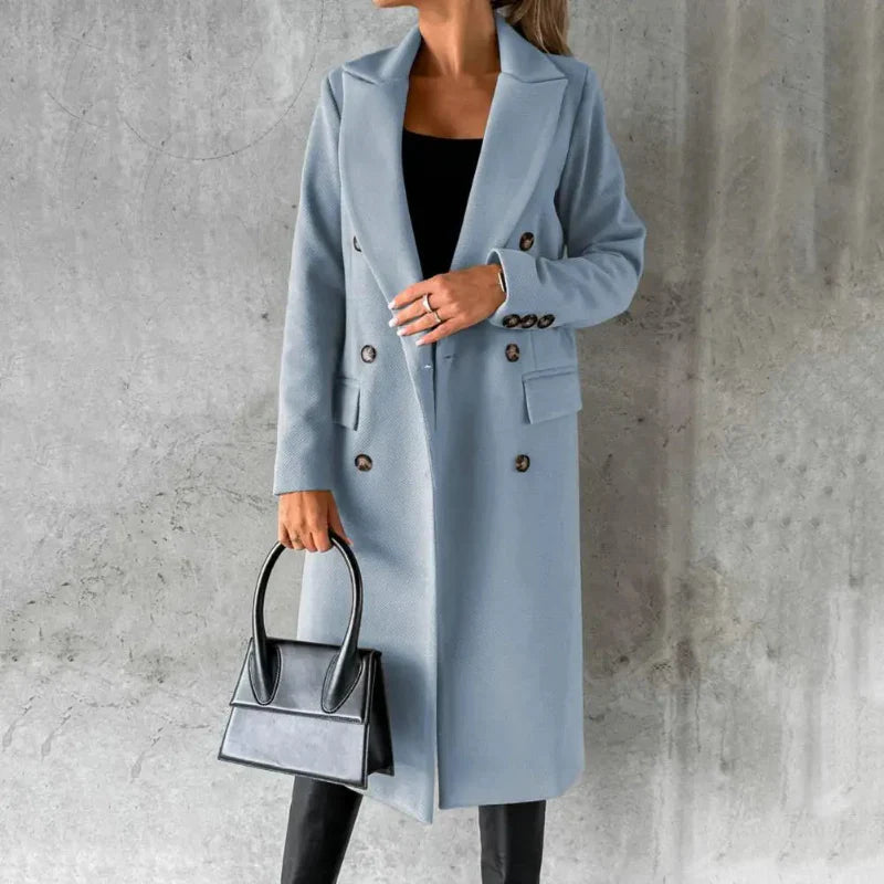 Vianne - Elegant Wool Blend Trench Coat