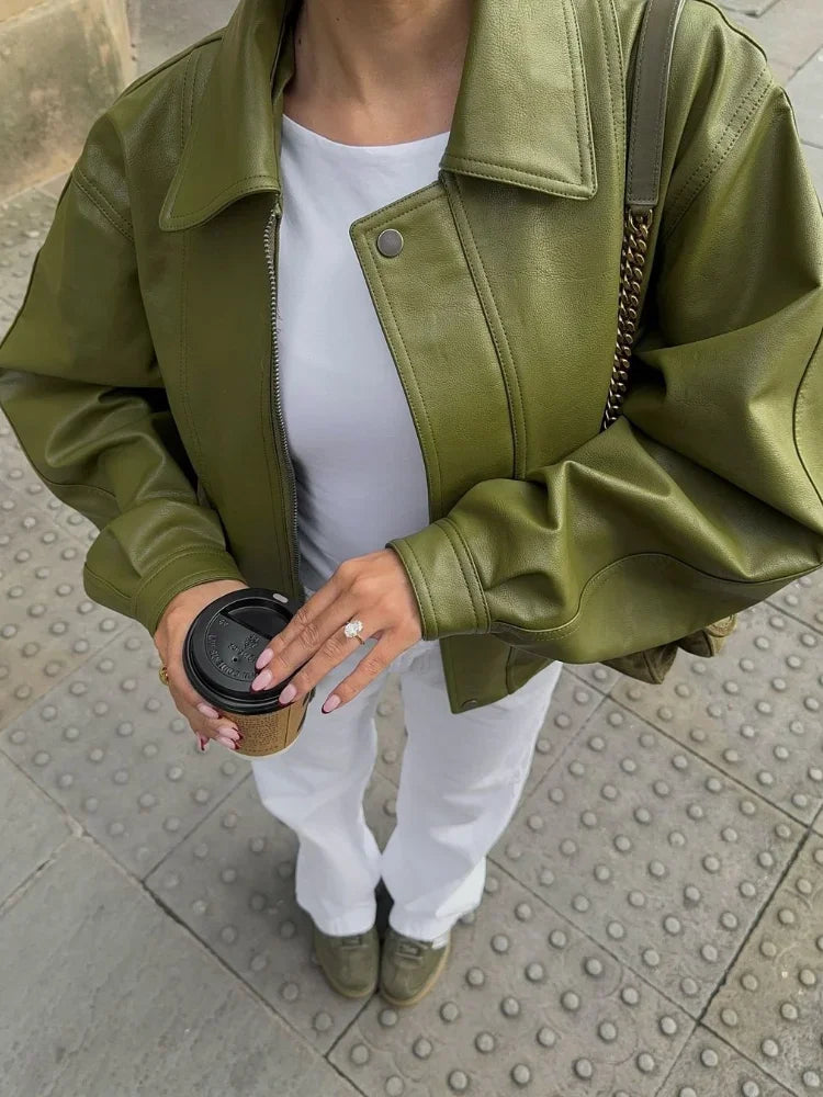 Harper - Oversized Leather Jacket