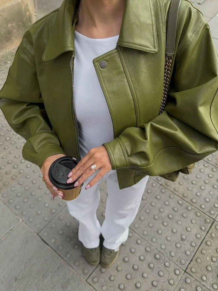Harper - Oversized Leather Jacket