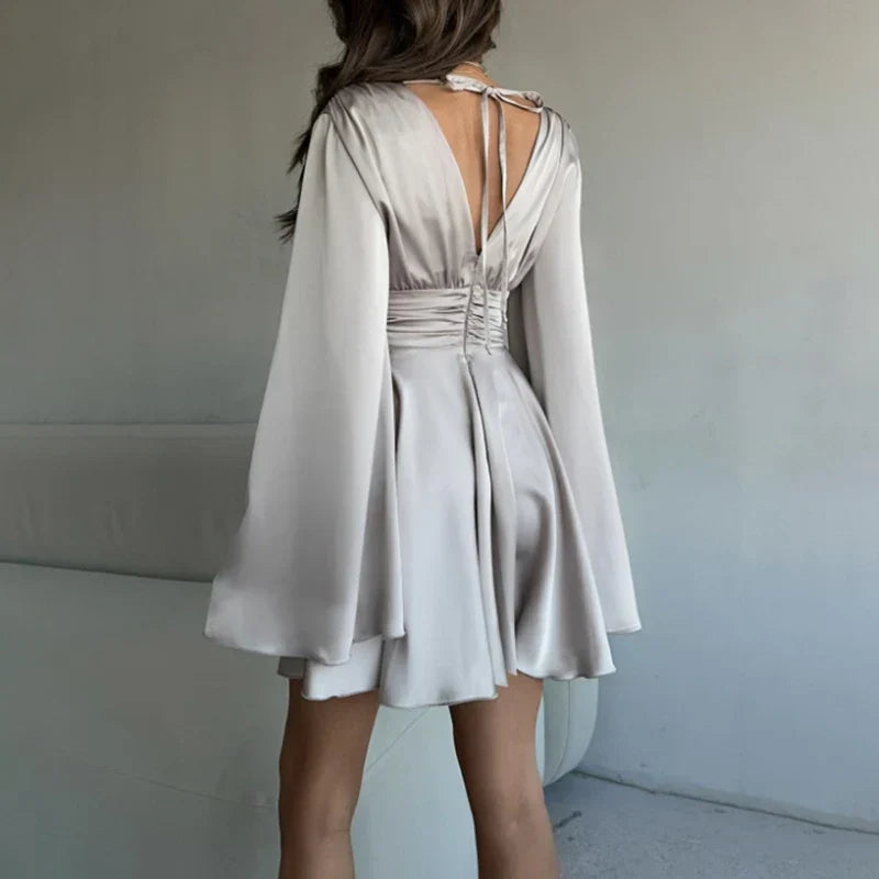 Amber - Satin Dress with Loose Sleeves